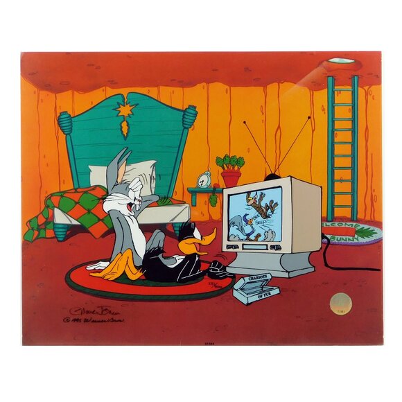 Bugs Bunny Daffy Duck Cel Just For Laughs Signed Chuck Jones Animation Cell - Picture 1 of 7